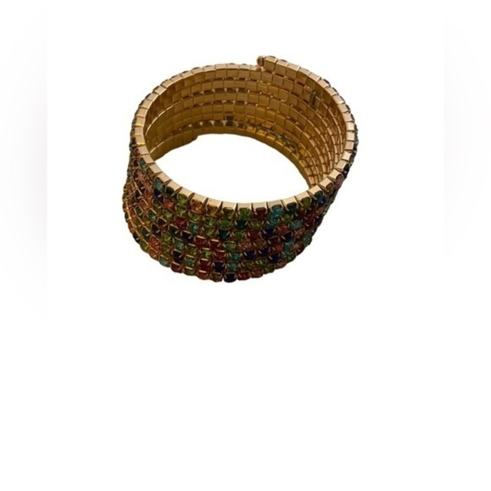 Natasha Couture multi colored rhinestone bracelet - Picture 3 of 6
